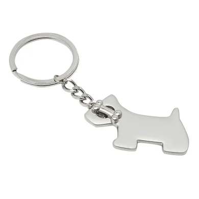Portachiavi forma cane in lega zinco/acciaio 21gr