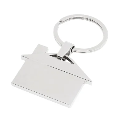 Portachiavi forma casetta in lega zinco/acciaio 7,2x4,8 cm