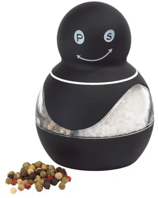 Macina sale e pepe INNOVATION nero doppia funzione in plastica 10,5 cm