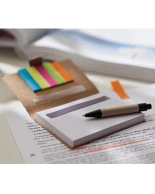 MEMO Mini Quaderno prendiappunti con penna e fogli adesivi eco