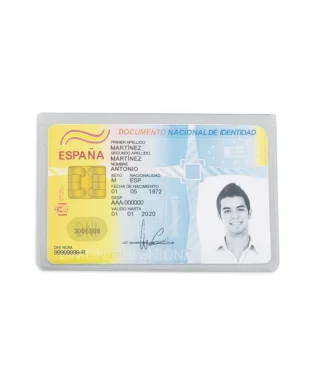 Portacarte PVC  9,2x6,2 cm leggero, tascabile, trasparente