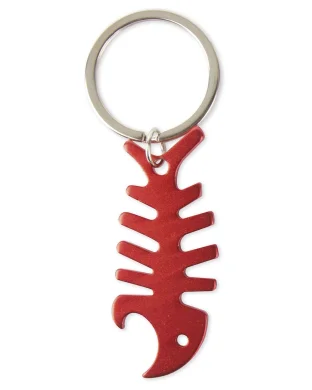 Portachiavi pesce in alluminio con apribottiglie 8,5 cm