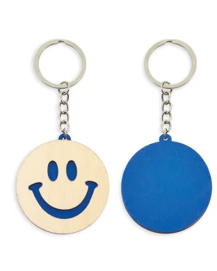Portachiavi Smile in legno 3 colori | 5cm |