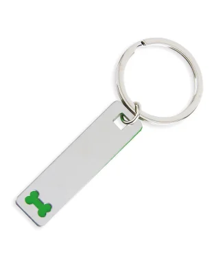 Portachiavi Osso Allungato Verde Fluo X Accessori Pets