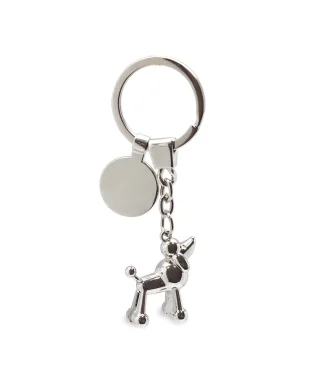 Portachiavi forma Cane in Alluminio Argento 35g