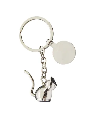 Portachiavi Gatto Alluminio 3,4x3cm 45 g Confezione Elegante