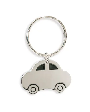 Portachiavi auto in alluminio 2,7x4cm argento elegante