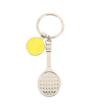 Portachiavi in Alluminio Racchetta Tennis 7x2cm Argento