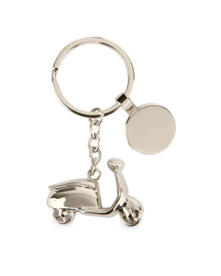 Portachiavi forma Scooter in Alluminio Argento