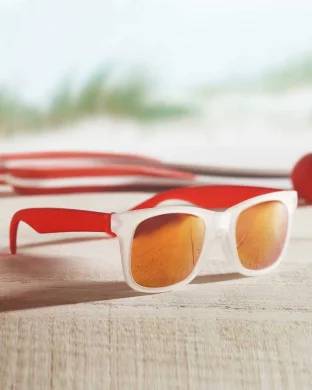 AMERICA TOUCH Occhiali da Sole UV400 Specchiati Plastica Colorata