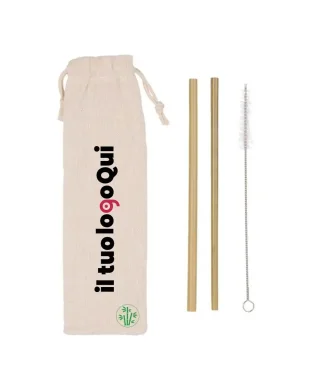 Save The Planet Kit cannucce ecocompatibili bambù con sacchetto