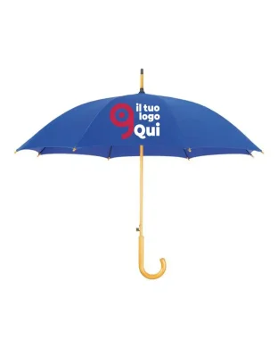 Ombrello automatico eco in RPET Save the Planet 23" manico legno
