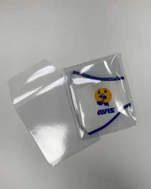 Busta trasparente PVC 12x15h+5cm con pattella e fascetta