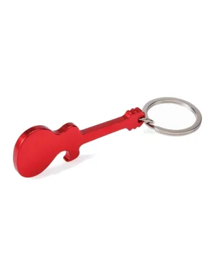 Portachiavi chitarra apribottiglia in alluminio colorato Singe