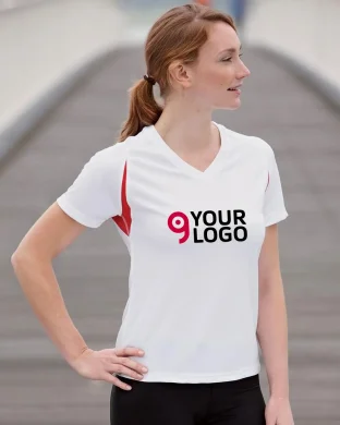 T-shirt running donna in tessuto traspirante