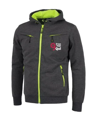 Felpa Workshell con zip anti vento uomo