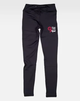 Leggins sportivi donna vita alta tasca zip elastici