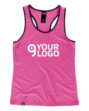 Canotta sportiva donna  body fit, dettagli riflettenti