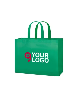 Borsa shopping Margaret in TNT 130g, soffietto, manici corti