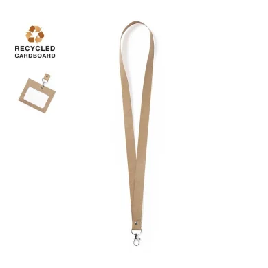 Lanyard Nerthus in cartone riciclato 2x50cm con moschettone metallico