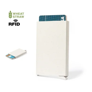Porta Carte Faxol RFID in fibra di grano, naturale, 5 carte