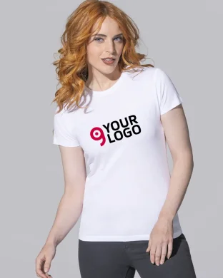 T-shirt donna  cotone, XS WH/BK, manica corta regular