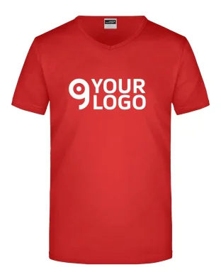 T-Shirt Uomo Slim Fit Scollo V 100% Cotone