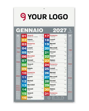 Calendario olandese Block 2027 12 mesi, 29x47cm, carta patinata