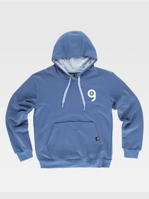 Felpa unisex bicolore, cappuccio contrasto, cotone 320g/m²