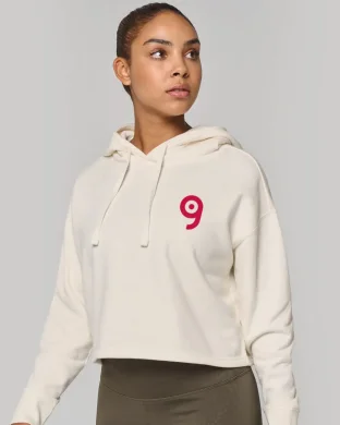 Felpa crop con cappuccio donna