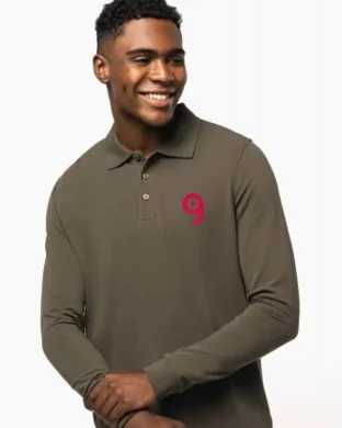 Polo piqué uomo manica lunga