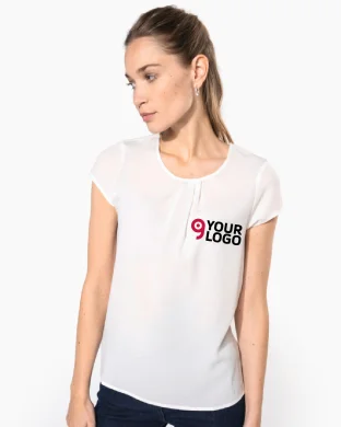 Blusa donna crêpe manica corta