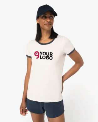 T-shirt ringer donna ecosostenibile con bordi