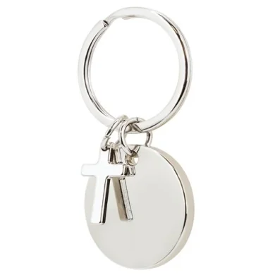 Portachiavi metallico con croce