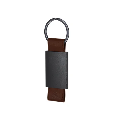 Portachiavi con nastro PU e placca in metallo, personalizzabile