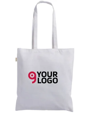 Borsa shopper a tinta unita in cotone riciclato