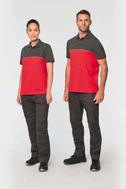 Polo unisex bicolore ecosostenibile maniche corte