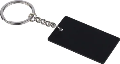 Portachiavi a forma rettangolare in acciaio inox riciclato jax