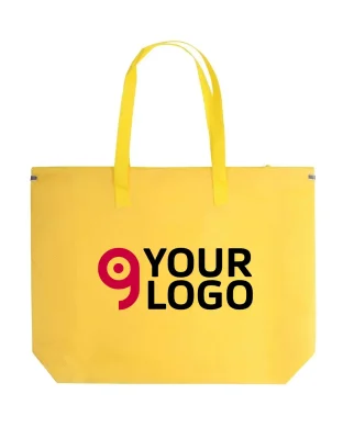 Borsa shopping in TNT 100g con zip, manici lunghi