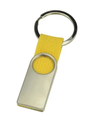 Portachiavi Temme in metallo e poliestere con nastro colorato 6cm
