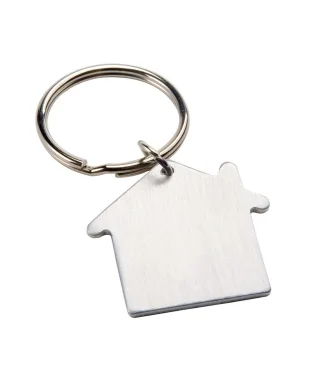 Portachiavi Zenta casetta in metallo argento 3,8x3,5 cm 49g