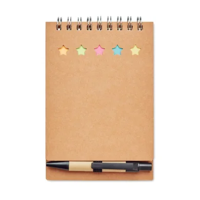 MULTIBOOK Blocco Note Riciclato con Penna e Adesivi, 16x6cm