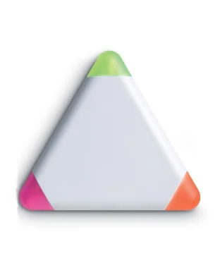 TRIANGULO Set 3 evidenziatori giallo arancio fucsia in plastica