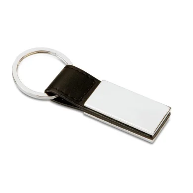 Portachiavi Metallo e PU 8,5x3,2cm Elegante Nero