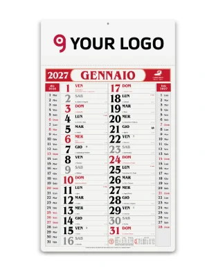 Calendario Olandese Gigante 31x53,5cm carta naturale 12 mesi