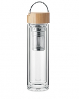 Borraccia con doppio strato in vetro borosilicato 400 ml