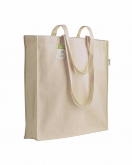 Shopper in cotone organico con soffietto da 150 gr