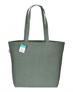 Shopper con soffietto in cotone riciclato
