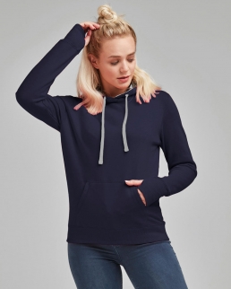 Felpa Donna con cappuccio in contrasto