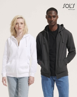 Felpa unisex full zip con cappuccio Carter